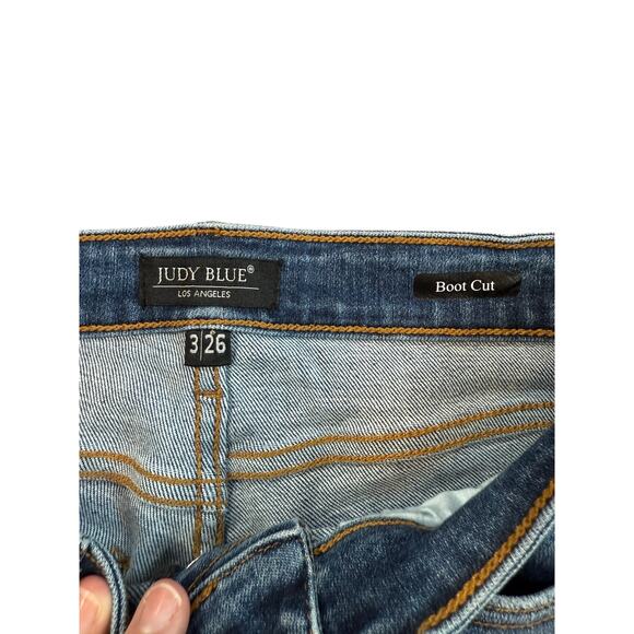 Judy Blue Mid Rise Vintage Wash Button Fly Bootcut Denim Jean Womens 3/26 NWOT - Picture 5 of 5